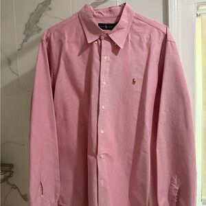 Vintage Ralph Lauren Men's Casual Pink Button Down Shirt